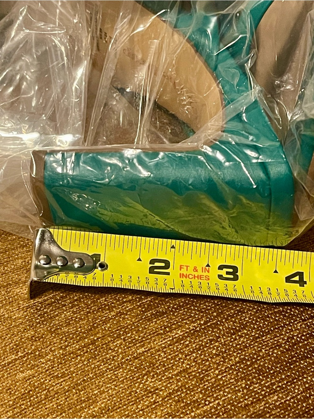 NEW THE DROP AVERY SQUARE TOE TWO STRAP HIGH HEELED SANDAL ULTRAMARINE GREEN SZ7 - Picture 16 of 16